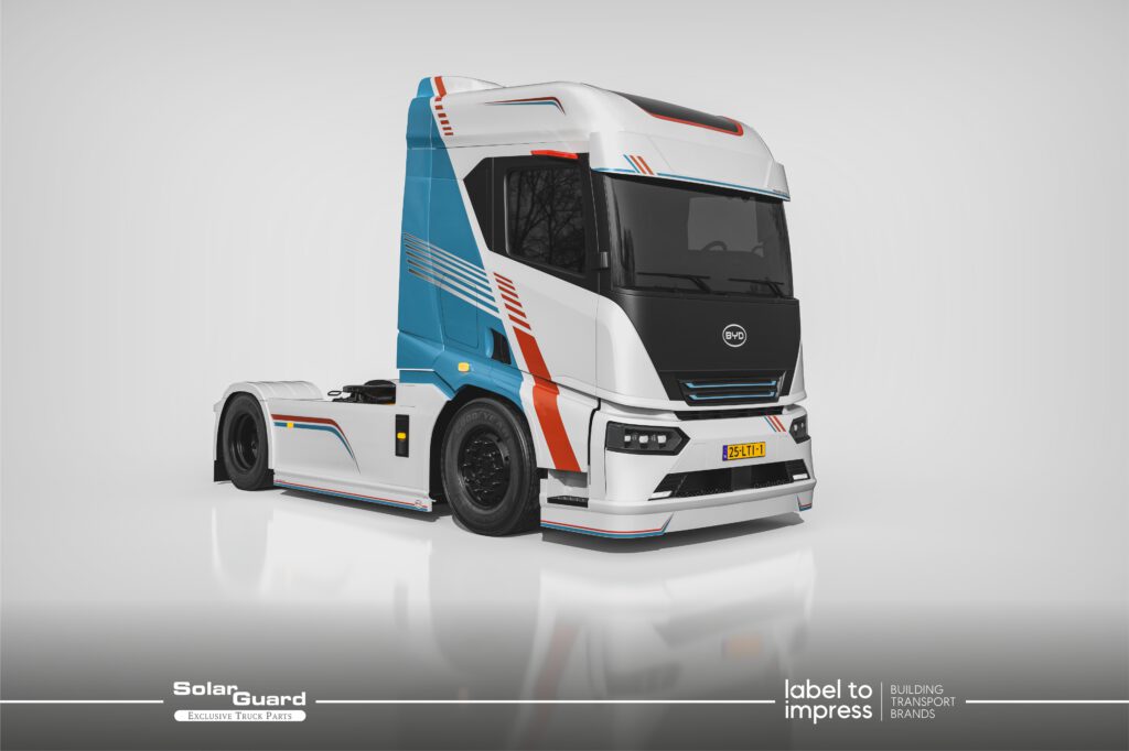 3D visualisatie van de BYD ETT 44 Launch Edition door Label to Impress